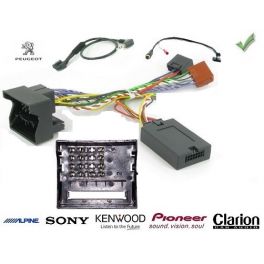COMMANDE VOLANT PEUGEOT 3008 2009- FAKRA AVEC RADARS RECUL - Pour JVC complet